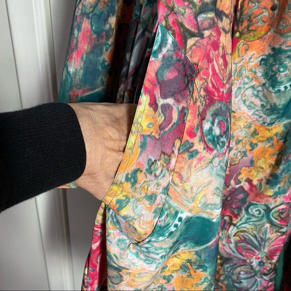 VINTAGE FLORAL FLARE TRENCH-COAT - Picture 6 of 13